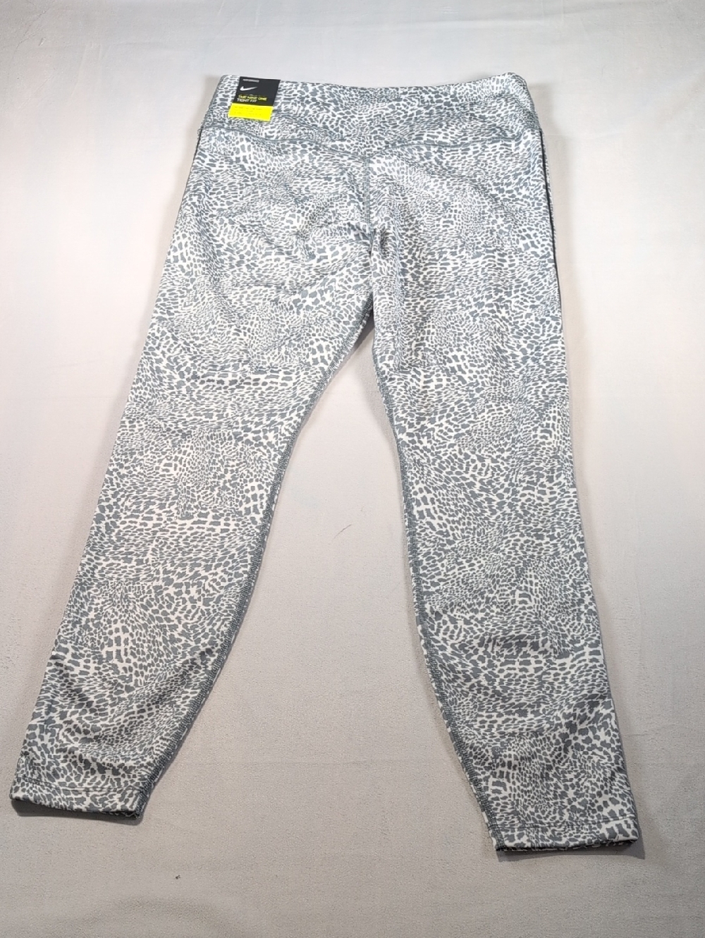 Nike One Tight Fit 7/8 Mini Leopard Smoke Grey & Black Size Large - Picture 11 of 13